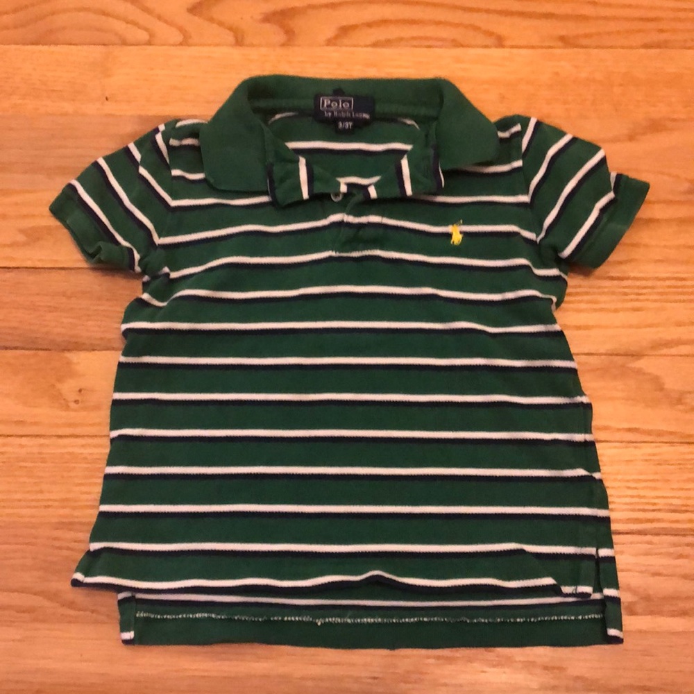 Green striped boys 3T Polo by Ralph Lauren